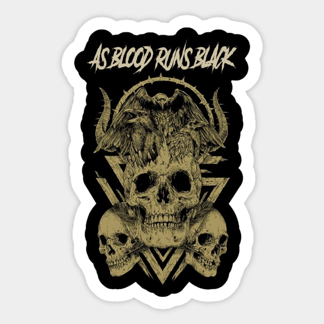 AS BLOOD RUNS BLACK BAND MERCHANDISE Sticker by Angelic Cyberpunk